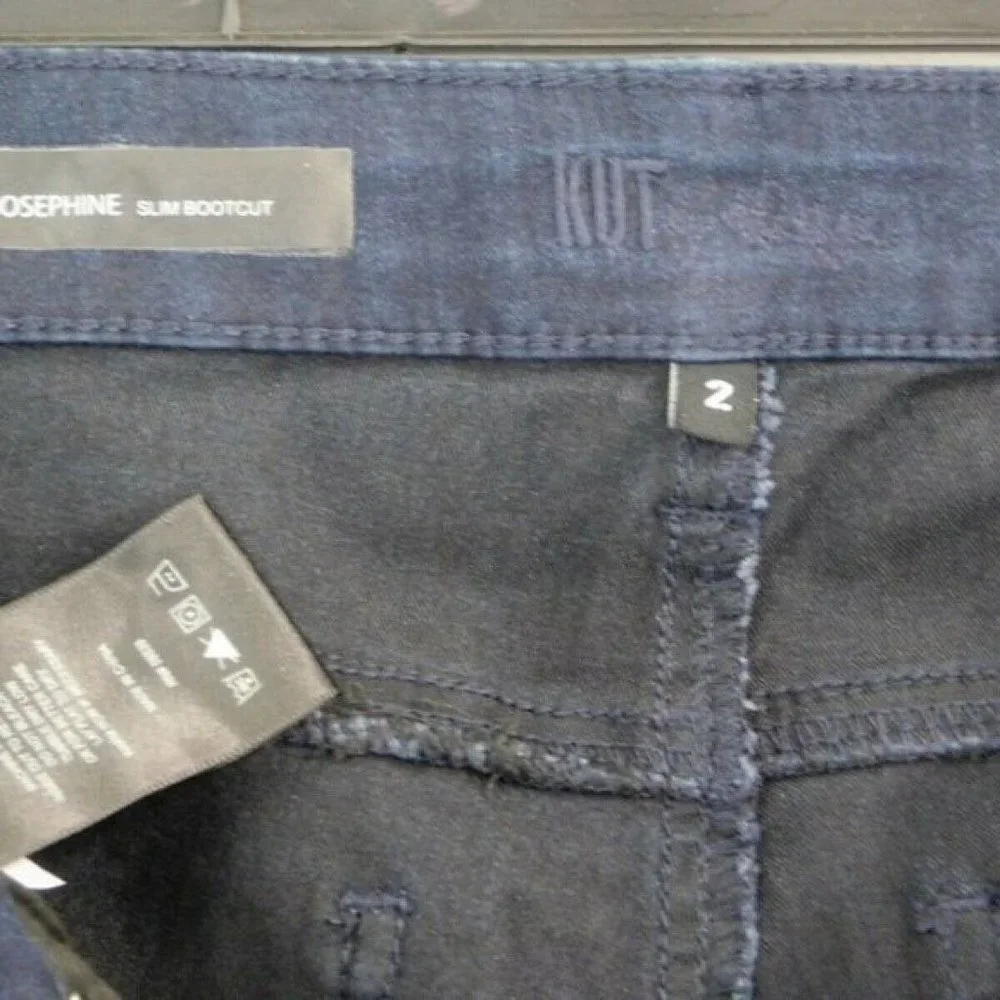 Kut From The Kloth Womens Josephine Boot Cut Jeans Blue Pockets Slim Fit 2 New - Picture 7 of 10